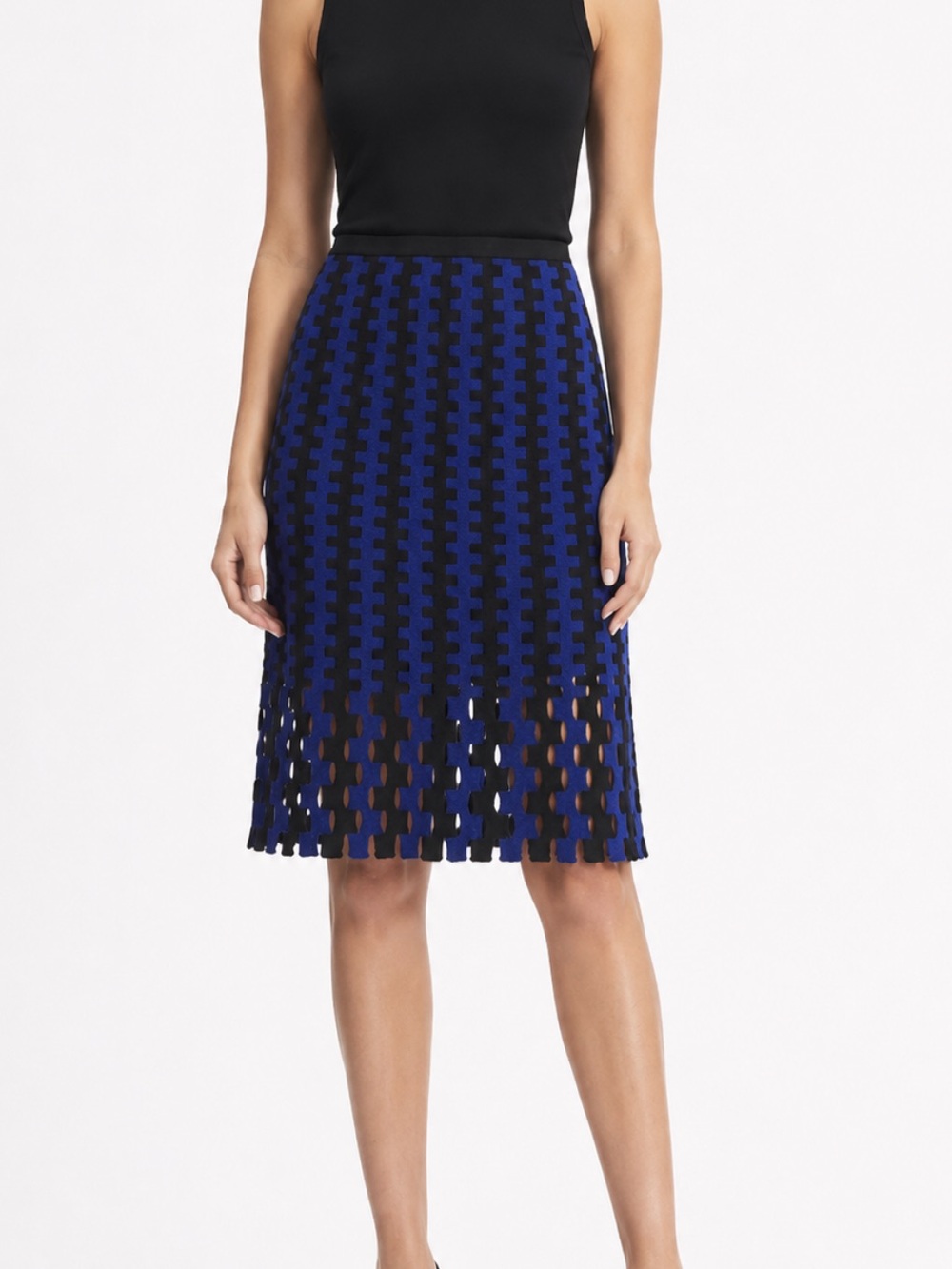 Diane Von Furstenberg Intrasia Knit Midi Skirt M